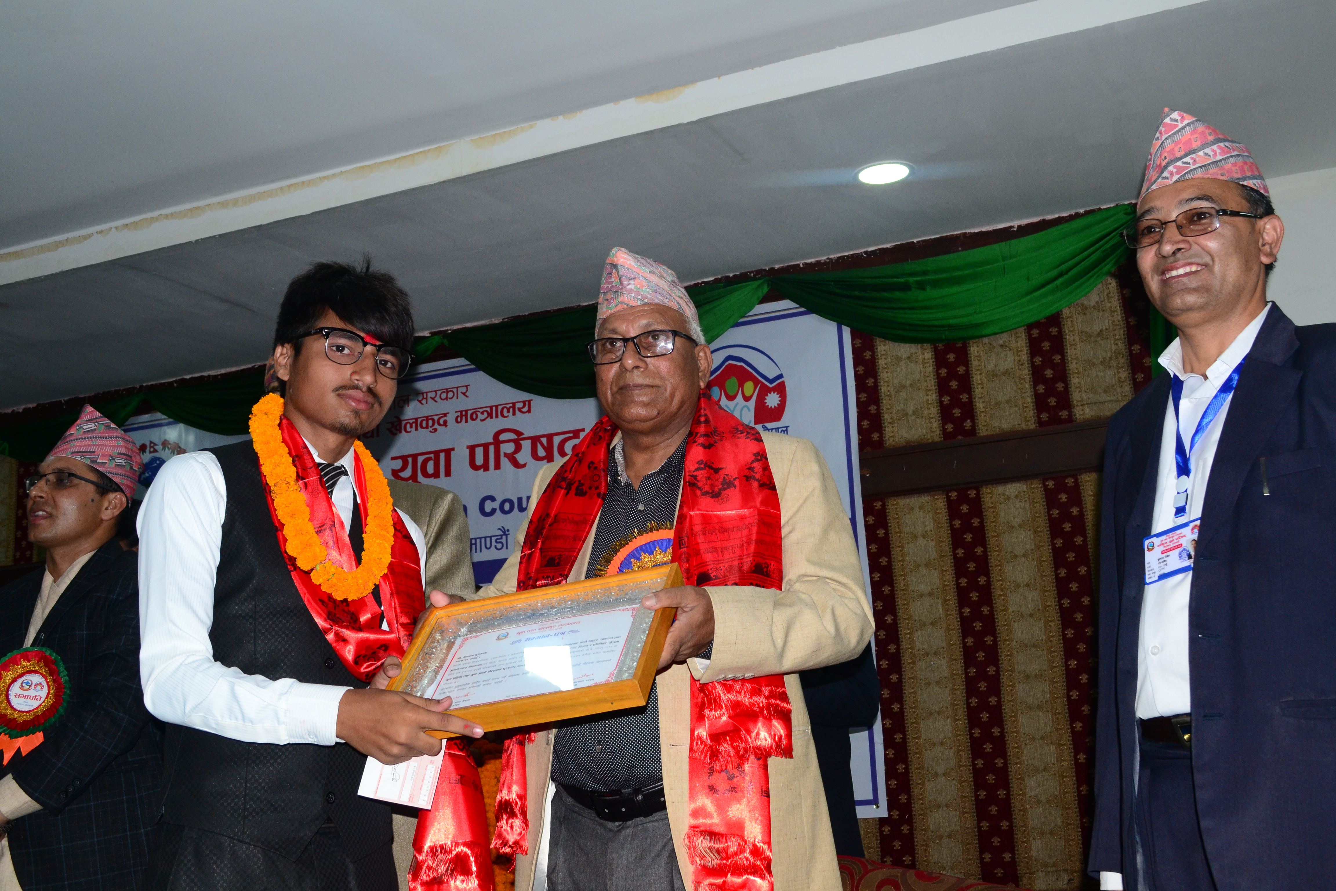 Receiving Yuwa Partibha Puraskar 2073 B.S.